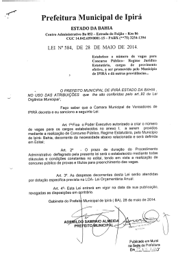 Portal da Prefeitura Municipal de Ipir&aacute;