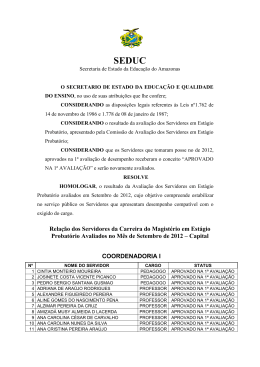 Relação dos Servidores da Carreira do Magistério em