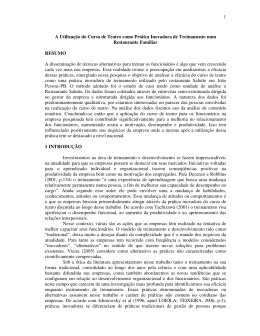 1 A Utiliza&ccedil;&atilde;o do Curso de Teatro como Pr&aacute;tica Inovadora de