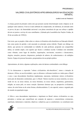 valores civilizat&oacute;rios afro-brasileiros na educa&ccedil;&atilde;o infantil