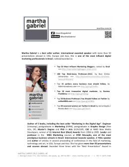 Martha Gabriel is a best seller author, international awarded