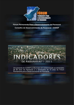 Indicadores de Paranavaí - 2011 - Prefeitura Municipal de Paranavaí