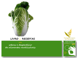 Livro de receitas com sobras e desperd&iacute;cio de alimentos reutiliz&aacute;veis