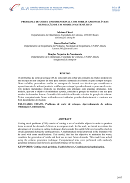 Problema de corte unidimensional com sobras aproveit&aacute;veis
