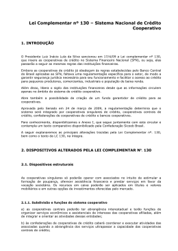 Lei Complementar n 130 - SICOOBRIO Central Rio