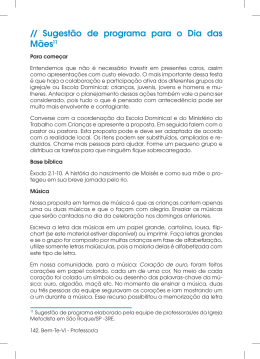 // Sugest&atilde;o de programa para o Dia das M&atilde;es11
