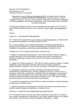 Decreto n&ordm; 8170 DE 05/08/2014 Norma Estadual - Acre