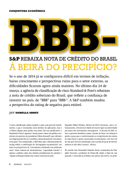 BBB - S&P Rebaixa Nota de Crédito do Brasil