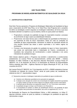 Anexo 2 - Programa de Modelagem de Qualidade da &Aacute;gua