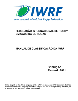 FEDERA&Ccedil;&Atilde;O INTERNACIONAL DE RUGBY EM CADEIRA DE