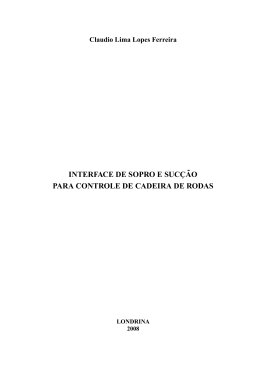 Interface De Sopro E Suc&ccedil;&atilde;o Para Controle De Cadeira De Rodas