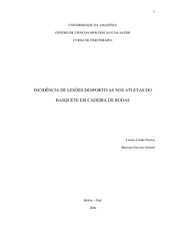 incid&ecirc;ncia de les&otilde;es desportivas nos atletas do basquete