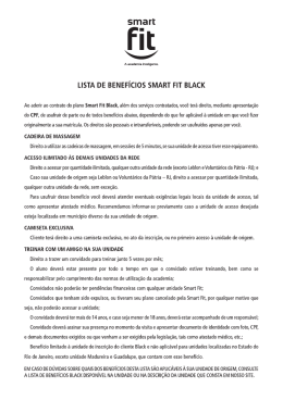 LISTA DE BENEFÍCIOS SMART FIT BLACK