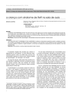 a crian&ccedil;a com s&iacute;ndrome de Rett na sala de aula - Abre-Te