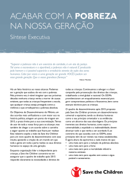 acabar com a pobreza na nossa gera&ccedil;&atilde;o
