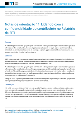 Notas de orientação 11: Lidando com a