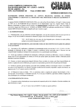 CHADA COM&Eacute;RCIO E SERVI&Ccedil;OS LTDA. RUA SILVEIRA