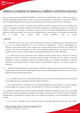 Todas as vendas feitas pela MYATECH COM&Eacute;RCIO E SERVI&Ccedil;OS