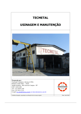 TECMETAL USINAGEM E MANUTEN&Ccedil;&Atilde;O