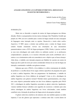 AN&Aacute;LISE LINGU&Iacute;STICA E O G&Ecirc;NERO ENTREVISTA: REFLEX&Atilde;O E