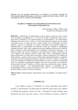 NEGROS E PARDOS NO LIVRO DIDÁTICO DE PORTUGUÊS DO