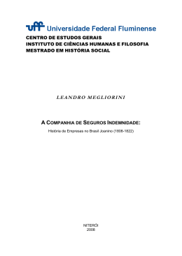 A Companhia de Seguros Indemnidade - Hist&oacute;ria