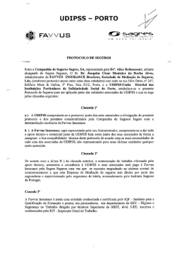 PROTOCOLO DE SEGUROS Entre a Companhia de Seguros