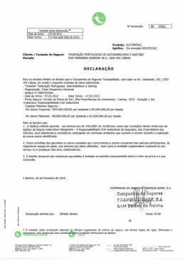 Companhia de Seguros Tranquilidade, S.A. Capital Social 160 000