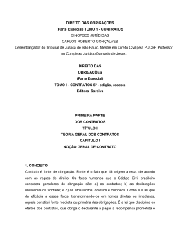 DIREITO DAS OBRIGA&Ccedil;&Otilde;ES (Parte Especial) TOMO 1
