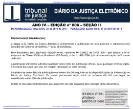 tj-go diário da justiça eletrônico - edição 806 - seção ii