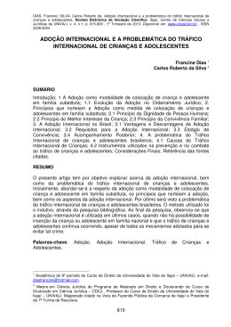 adoção internacional e a problemática do tráfico