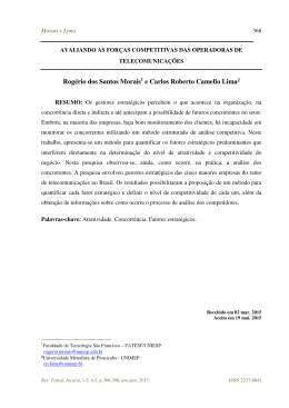 Rog&eacute;rio dos Santos Morais1 e Carlos Roberto Camello Lima&sup2;