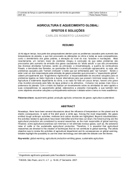 agricultura e aquecimento global: efeitos e solu&ccedil;&otilde;es carlos roberto