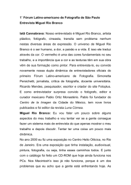 1˚ F&oacute;rum Latino-americano de Fotografia de S&atilde;o Paulo Entrevista