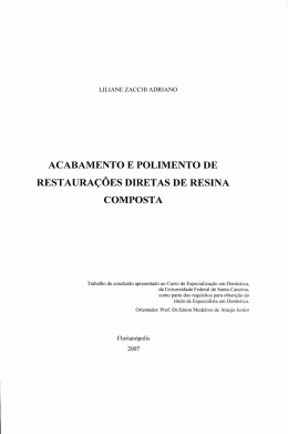 acabamento e polimento de restaura&ccedil;&otilde;es diretas de resina composta