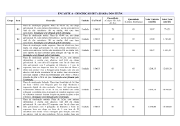 encarte a &ndash; descri&ccedil;&atilde;o detalhada dos itens