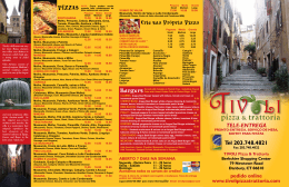 TIVOLI MENU - INSTORE - Tivoli Pizza and Trattoria