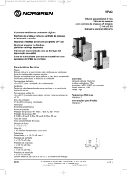 V&aacute;lvula proporcional 3 vias de assento com controle de press&atilde;o