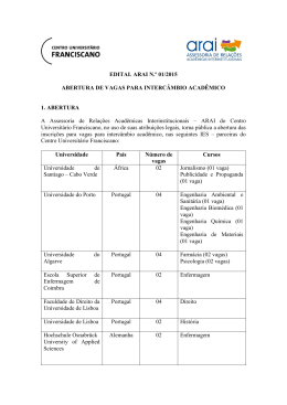 Edital n&ordm; 1/2015 - ARAI