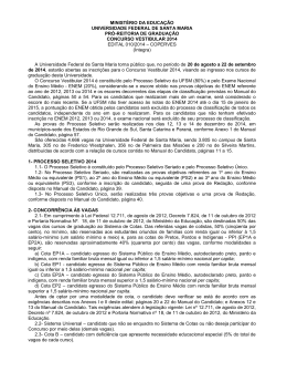 Edital do Vestibular UFSM 2014