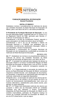 Edital 009 - Funda&ccedil;&atilde;o Municipal de Educa&ccedil;&atilde;o de Niter&oacute;i