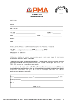 OBJETO: Aquisi&ccedil;&atilde;o de barra com perfil &ldquo;I&rdquo; e barra com perfil &ldquo;U&rdquo;