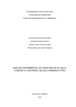 an&aacute;lise experimental de vigas mistas de a&ccedil;o e concreto com perfil