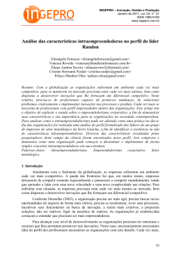 Análise das características intraempreendedoras no perfil do líder