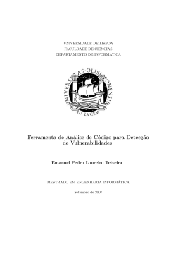 Ferramenta de An&aacute;lise de C&oacute;digo para Detec&ccedil;&atilde;o de Vulnerabilidades