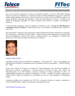 Servi&ccedil;os SMS I: Envio da Localiza&ccedil;&atilde;o F&iacute;sica do Celular