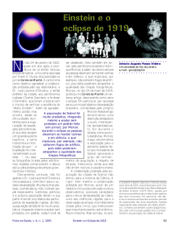 Einstein e o Eclipse de 1919 - Sociedade Brasileira de Física