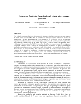 Estresse no Ambiente Organizacional: estudo sobre o corpo