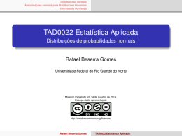 TAD0022 Estatística Aplicada - Distribuições de