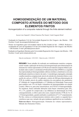 homogeneiza&ccedil;&atilde;o de um material composto atrav&eacute;s do m&eacute;todo